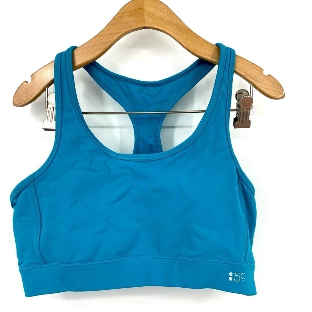 Splits59 teal racer back sports bra L